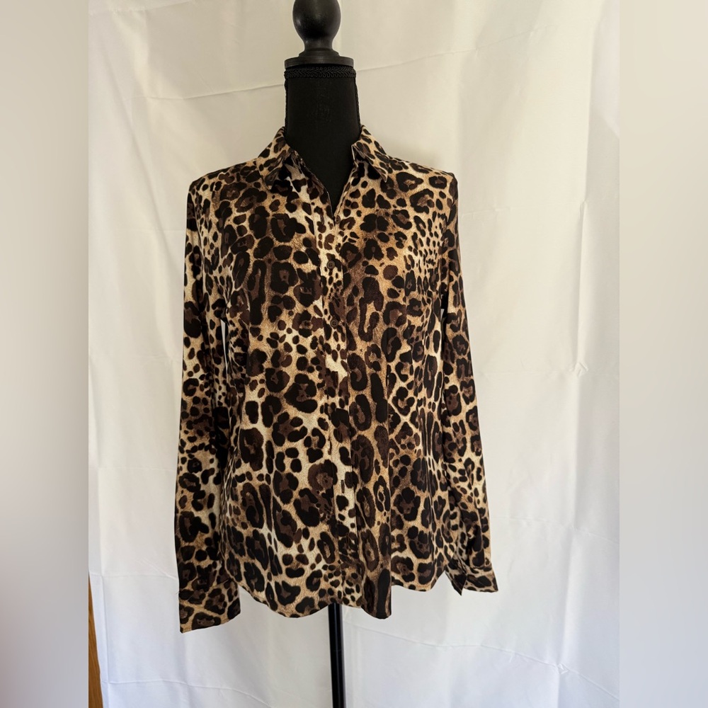Express Leopard Print Button Down Shirt S size